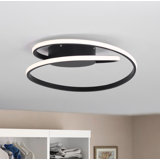 Caroljean 1 - Light 18.11'' Unique/Statement Modern Linear Dimmable White Light LED Flush Mount