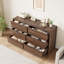 Commode à 6 tiroirs pour chambre à coucher, commode en bois avec design sans poignée, armoire de rangement en bois pour commode pour le salon, entrée, noyer