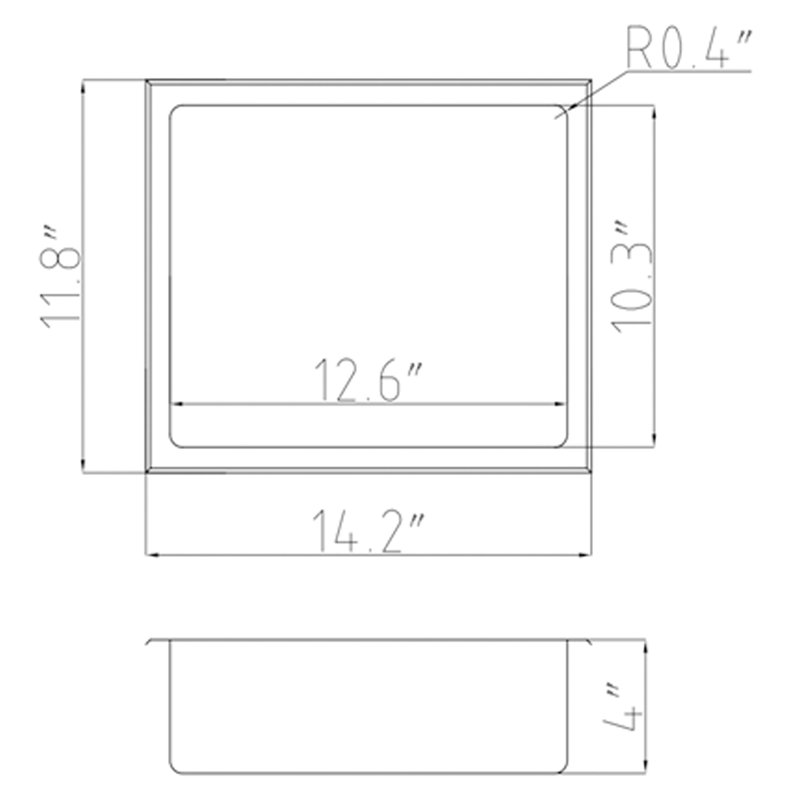 14-Inch Black Stainless Steel Shower Niche
