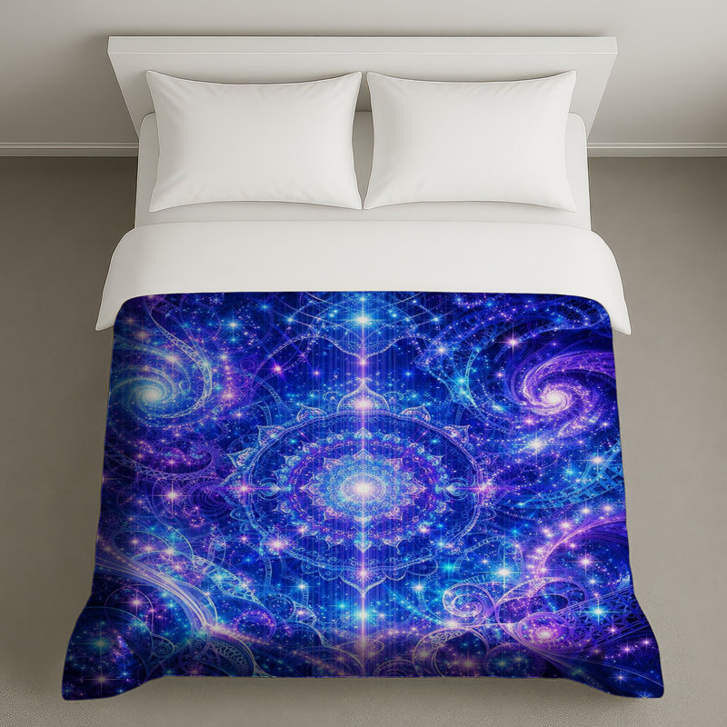 Intricate Cosmic Mandala Duvet Covers, Twin
