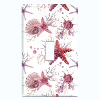 Patterned 1 - Gang Toggle Light Switch Standard Wall Plate