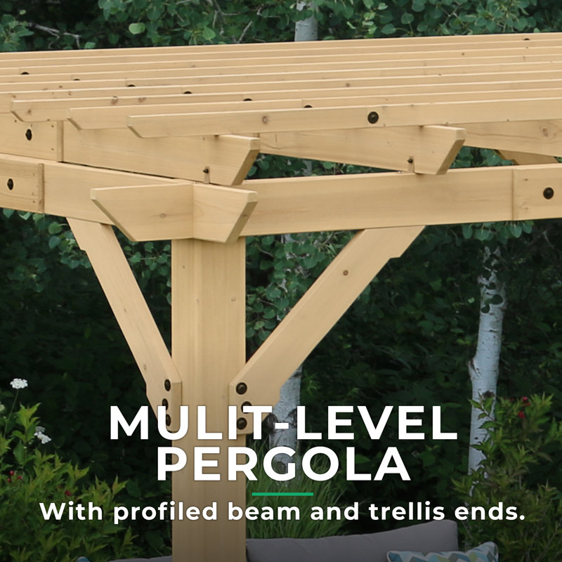 Meridian 10' x 22' Natural Cedar Outdoor Pergola