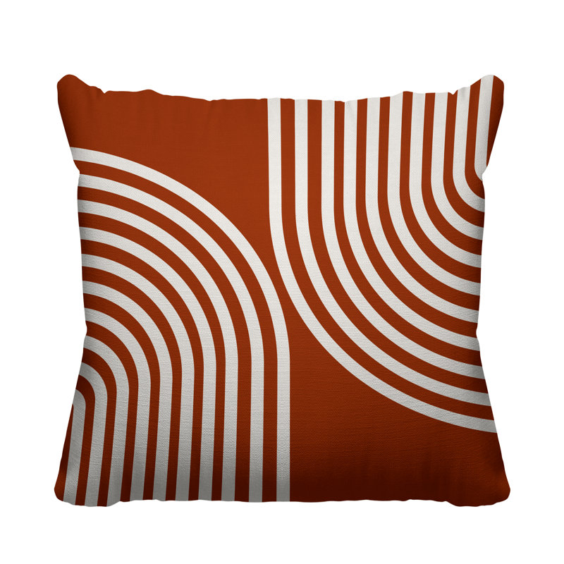 Coussin décoratif intérieur / extérieur Kumba, L 17 po x H 17 po, Orange brûlé
