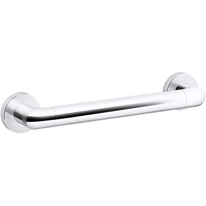 Kumin Grab Bar, 12" W, Polished Chrome