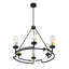 6 - Light Dimmable Wagon Wheel Chandelier