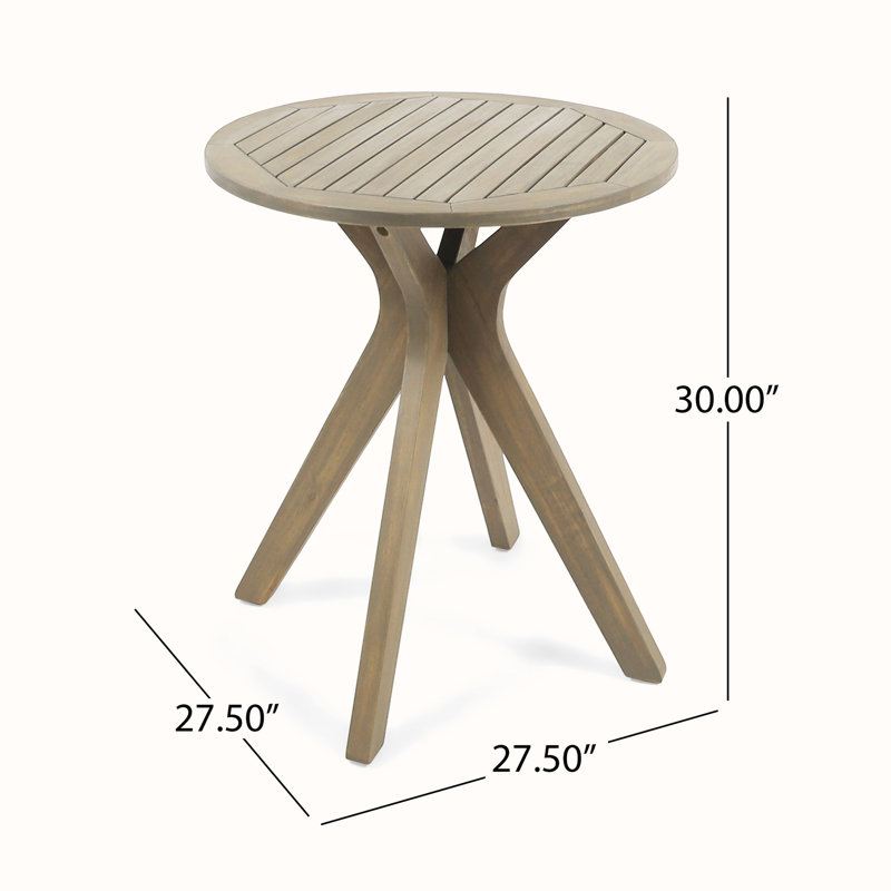 Table basse ronde en bois 27,5 po , Gris