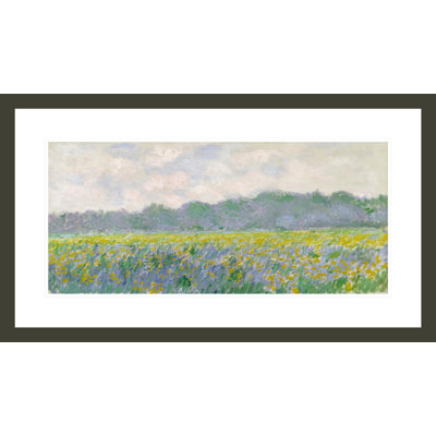«Field of Yellow Irises at Giverny» par Claude Monet, impression giclée encadrée