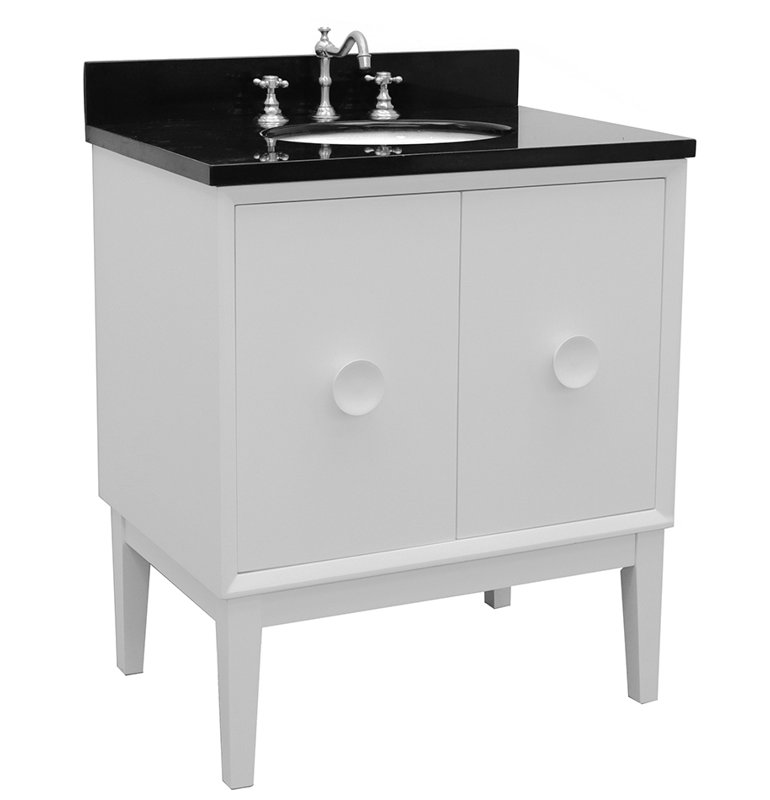 Ensemble de meuble-lavabo simple 31 po Crumley, Blanc / noir galactique