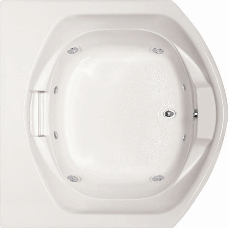 Jessica 72'' x 48'' Whirlpool Acrylic Bathtub, White, Polished Nickel