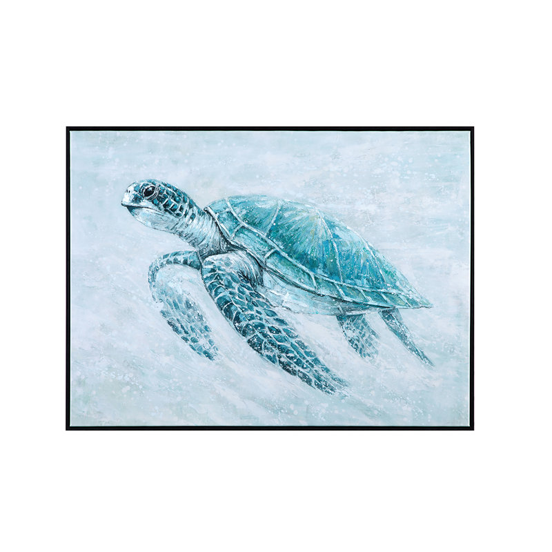 Art mural sur toile Kemps Bay - Tortue de mer sereine dans des tons turquoise