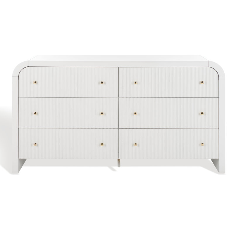 Commode 6 tiroirs Liabella, Blanc