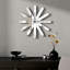 Glass Mirrored Wall Clock Starburst Silent Accent Clock