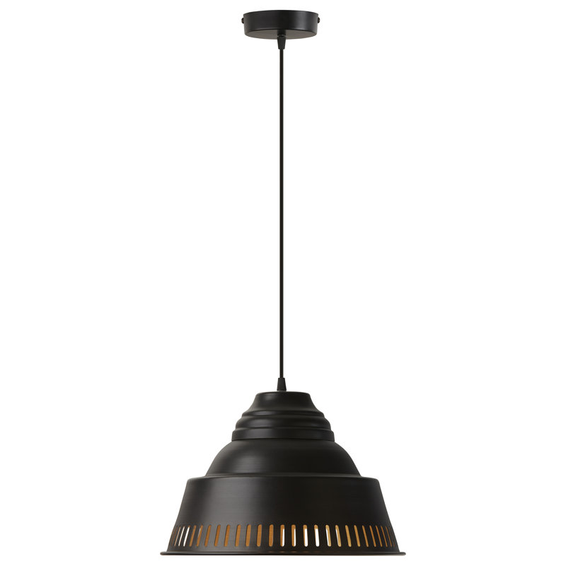 Luminaire suspendu en forme de dôme à 1 lumière Desra, Noir