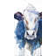 «Watercolor Cow», reproduction encadrée avec passe-partout | Salon Home Decor