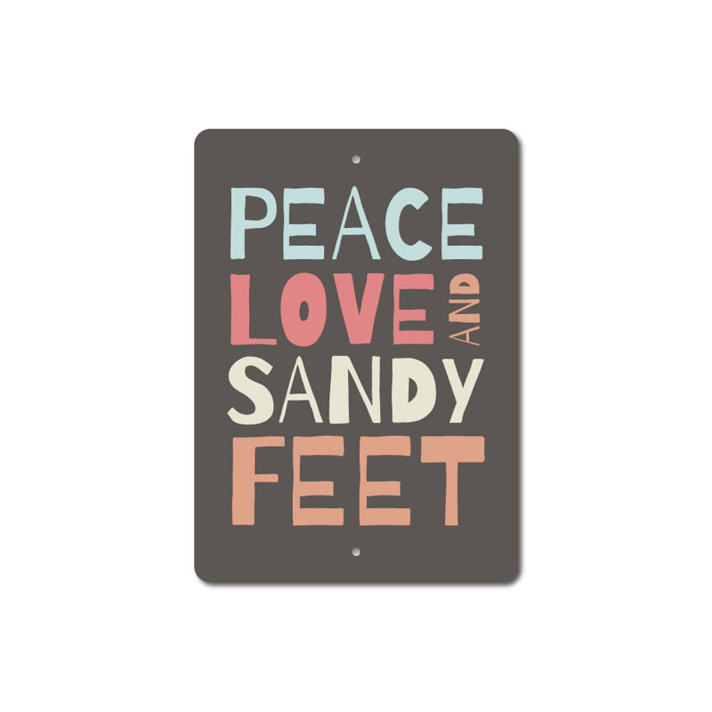Plaque en aluminium Sandy Feet, H 18 po x l 12 po x P 0,06 po