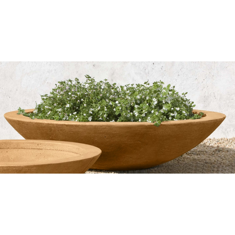 Planteur De Pot De Pierre Moulée Zen, Travertin, Petit