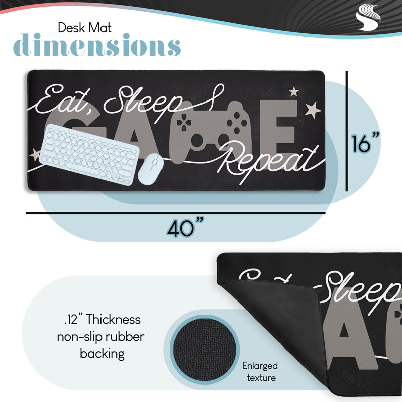 Tapis de bureau Eat Sleep, 40 x 16