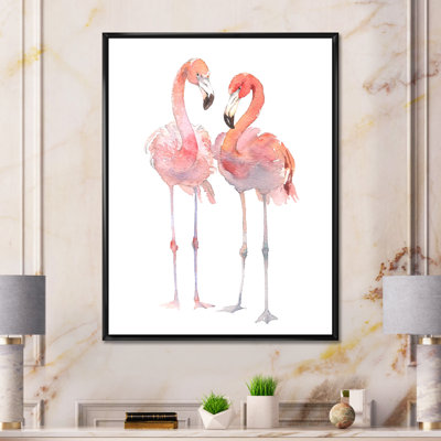 " Pink Flamingos On White II "