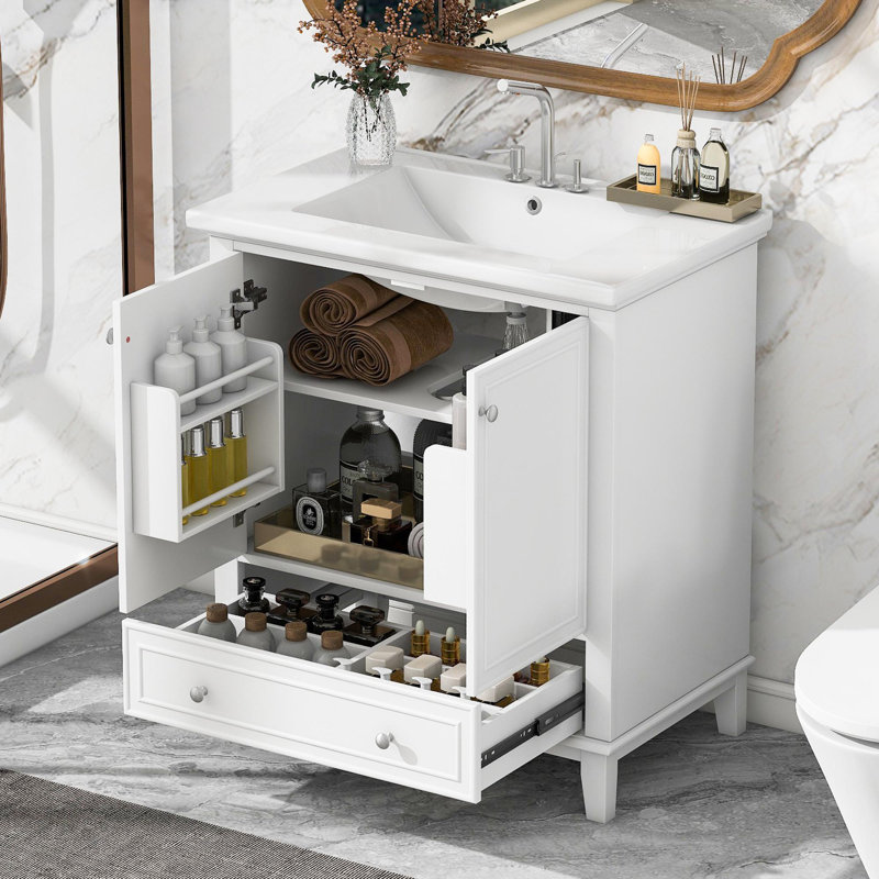 Meuble-lavabo 30 po avec lavabo, Blanc