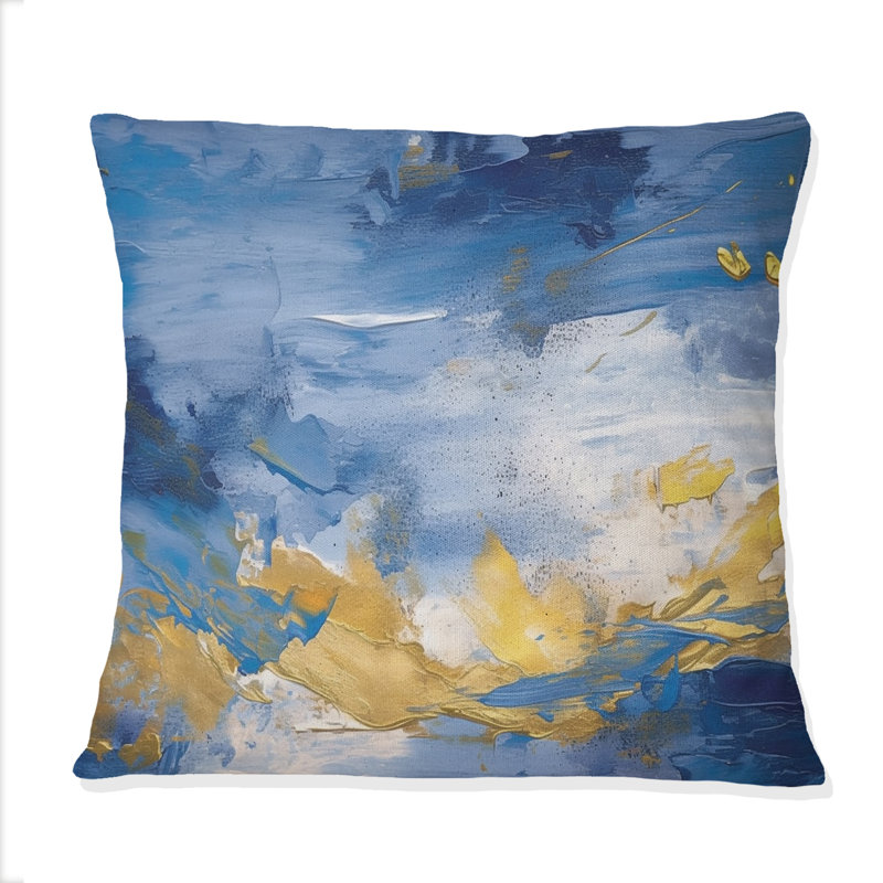 Coussin Effervescent Ocean Golden Sunrise Awakening IV - Abstract Landscape