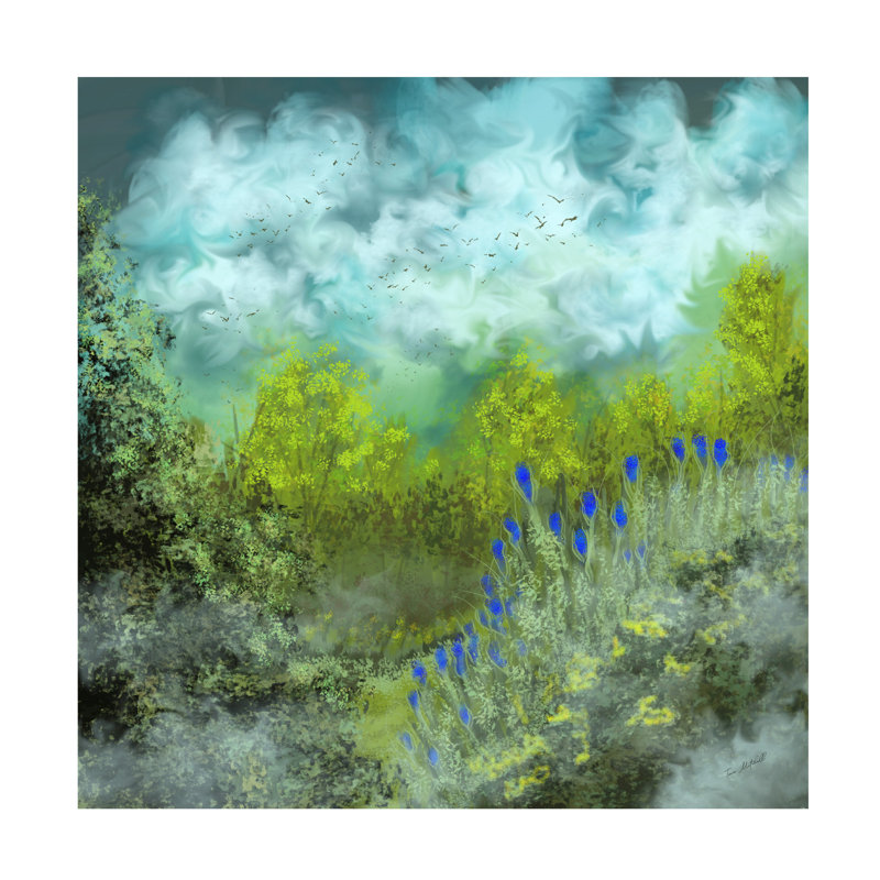 Œuvre sur toile «Tina», bleu, H 24 po x l 24 po