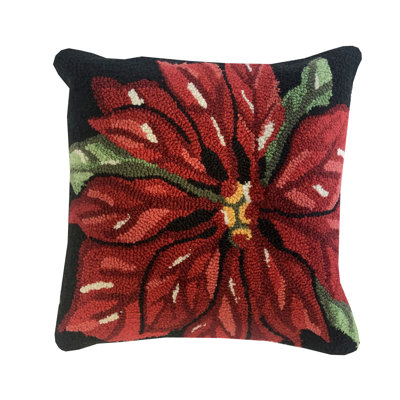 Coussin noir poinsettia
