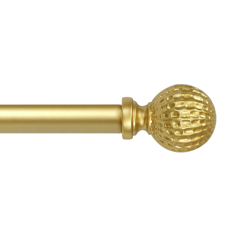 Tringle à rideaux simple 5/8 po avec embouts Balle, 48" - 84", Doré