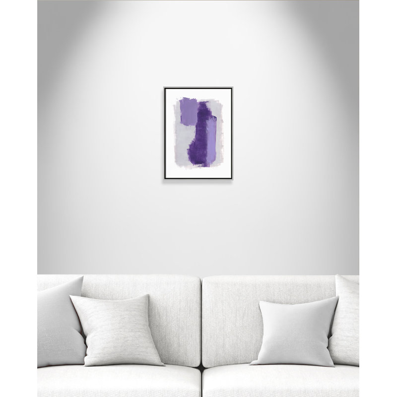 Lavender Falls 2 - Cadre flottant, reproduction d'art sur toile, Cadre argenté, H 24 po x l 18 po x P 2 po