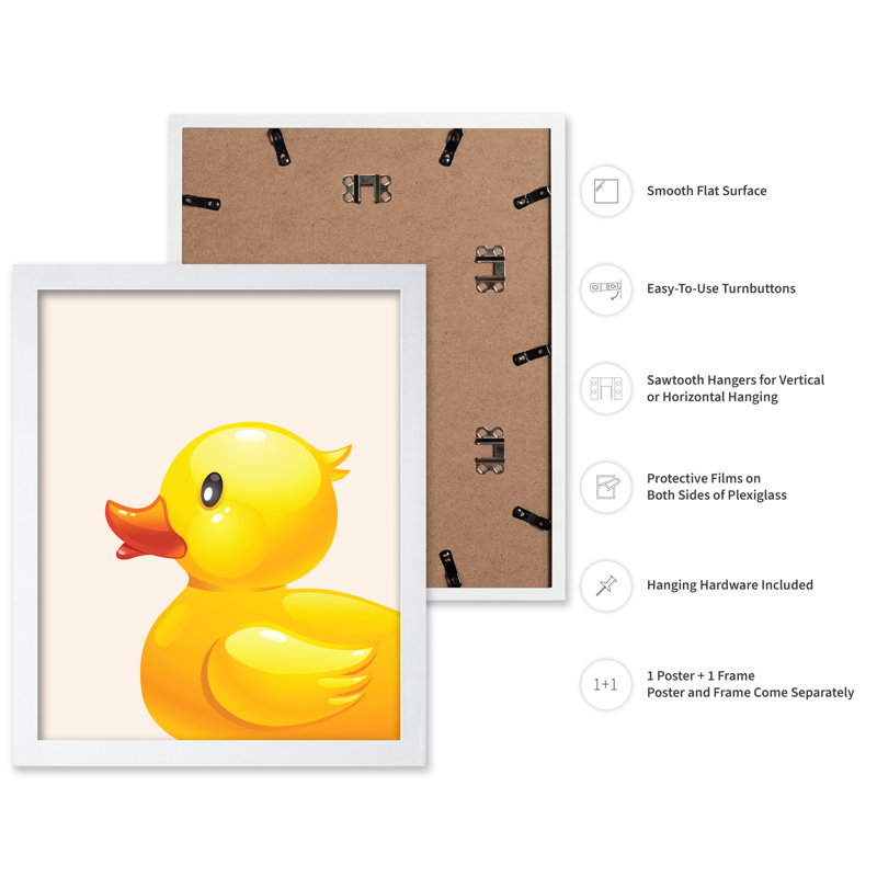 Canard en caoutchouc, Poster, 24"H x 32"W, White Framed