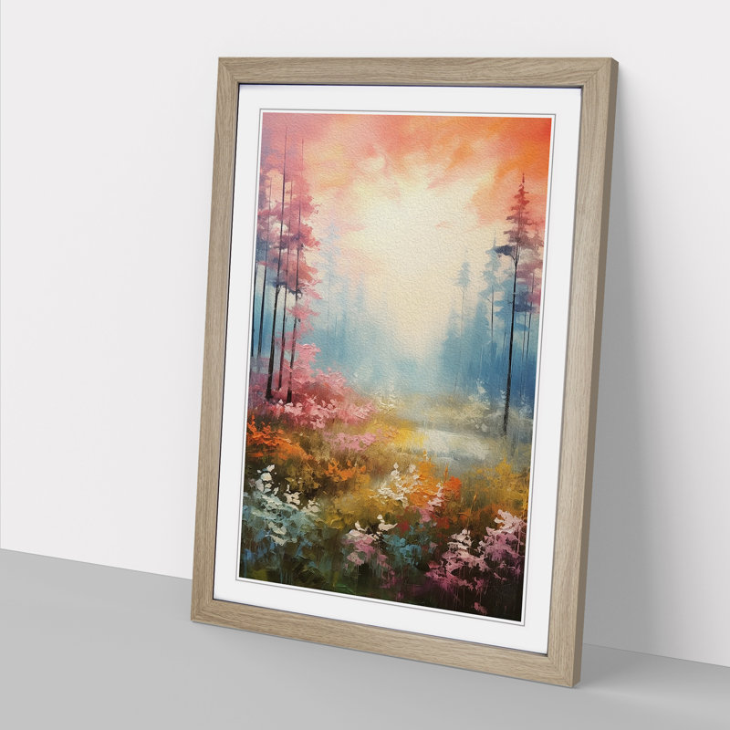 Single Picture Frame Print on Wood, 64cm H x 46cm W, Oak Framed