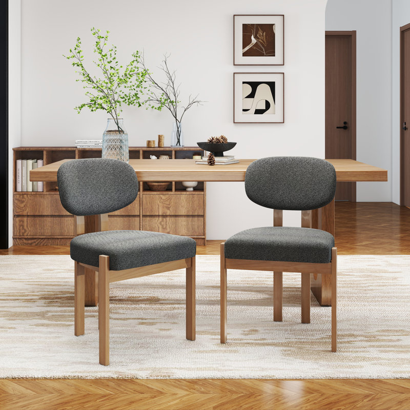 Ensemble de chaises de salle à manger en bois massif, chaise de salle à manger rembourrée en tissu de style campagnard moderne, chaises de cuisine, pieds en bois pour salle à manger, salon, chambre à coucher (chaises seulement)