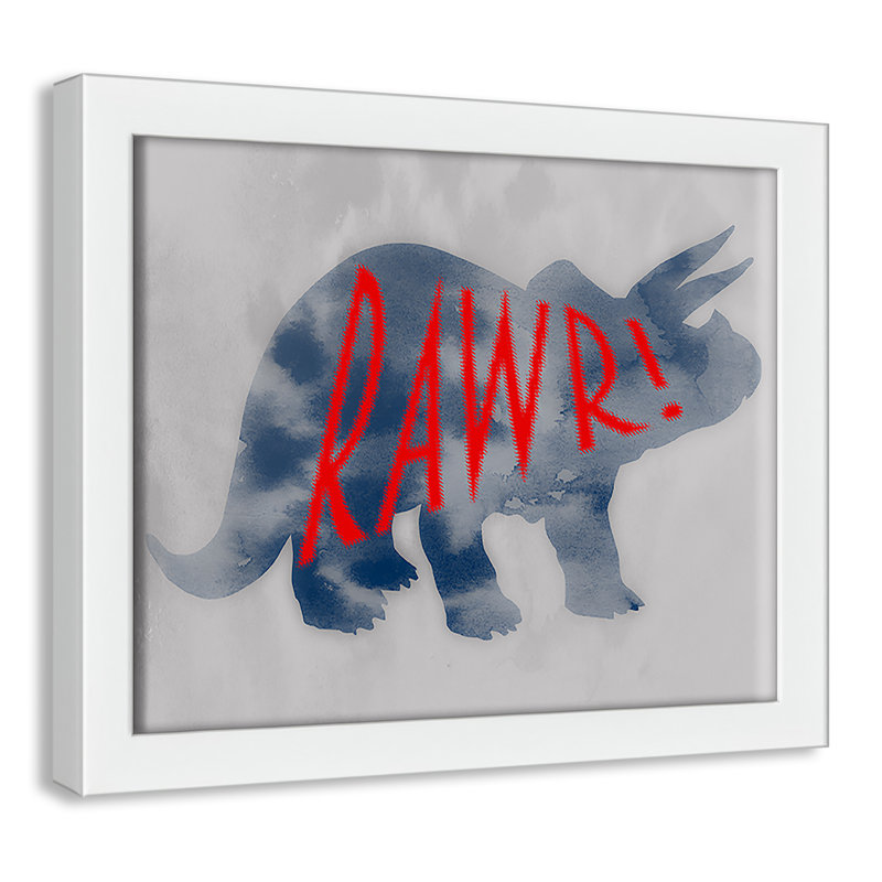 Dino Rawr Art, H 8 po x l 10 po x P 1,18 po, Encadré de boîte blanc