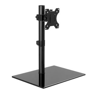 Glass Base Single Computer Monitor Stand Free Standing Desk Monitor Mount For 13"-32" Screen