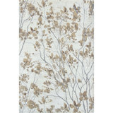 Almond Blossom Floral Hand Knotted Wool Ecru Area Rug