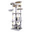 Très haute tour d'arbre à chat 78,8 po gris foncé | Condo multi-niveaux, base large et stable, 12 poteaux à griffer en sisal et hamac géant
