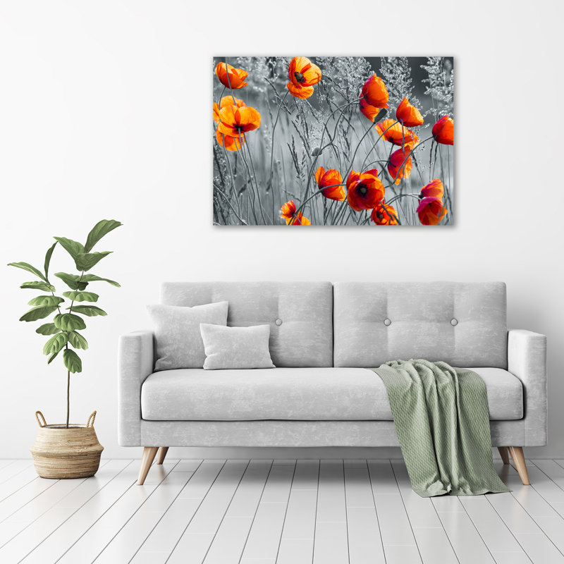 Field Poppies - No Frame Print on Glass