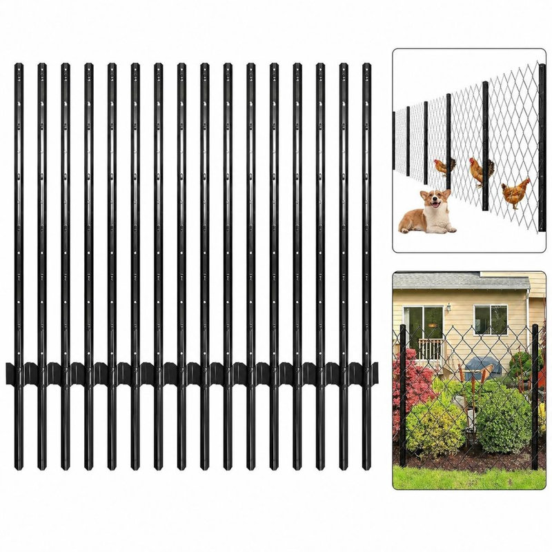 1 cm W Gate Fencing, 210cm H x 1cm W, Black