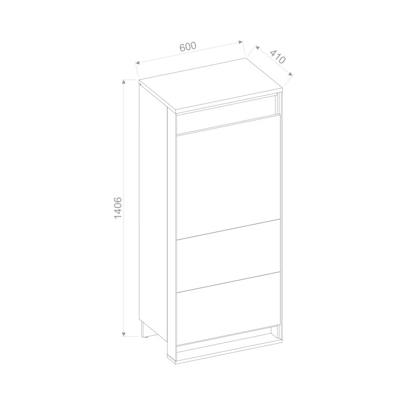 Carbajal 60 cm W Chest of 3 Drawers