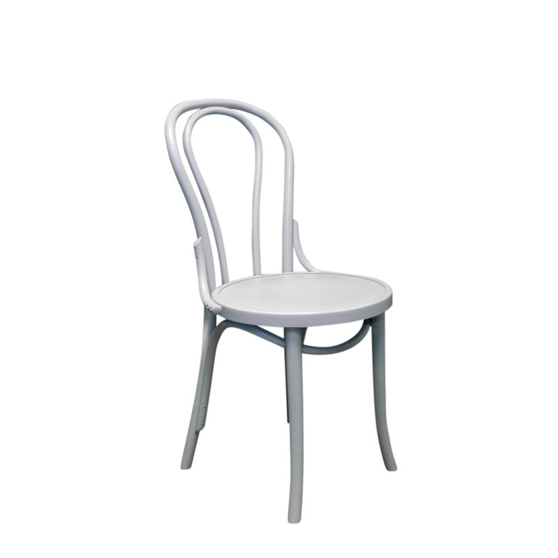 Springboro 43cm H Solid Wood Slat Back Stacking Side Chair, Grey