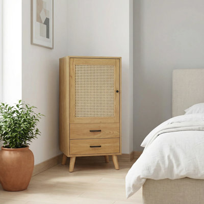 Armoire en rotin l 20 po à 1 porte et 2 tiroirs 2 combinaisons