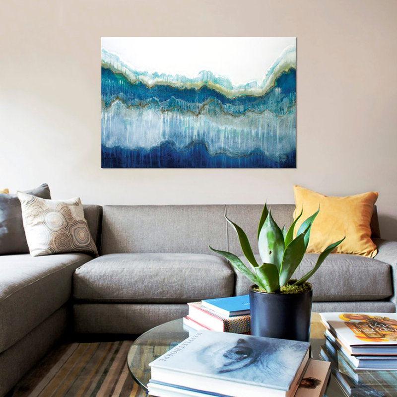«Surf's up» par Liz Jardine, reproduction d'art sur toile tendue, H 40 po x l 60 po x P 1,5 po, Pas de tapis, Toile tendue