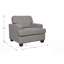Chaise d'appoint grise avec assemblage facile et design contemporain pour les espaces de vie modernes