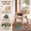 Fauteuil d'appoint moderne en velours COLAMY AURA, fauteuil lounge rembourré, gris pâle, ensemble de 1/2-137137826