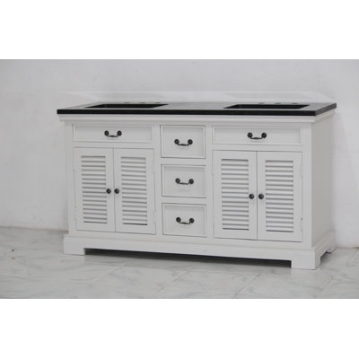 Wauwatosa 60'' Double Bathroom Vanity with Granite Top
