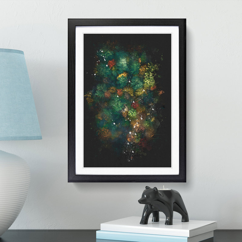 'Autumn Forest New Hampshire' - Picture Frame Graphic Art Print, 87cm H x 62cm W x 2cm D, Black Framed