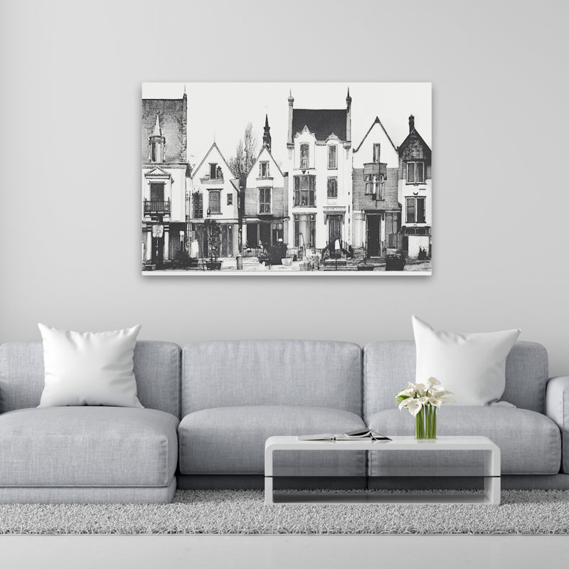 Rowhouse Charm II - Art urbain, architecture monochrome, H 40 po x l 60 po