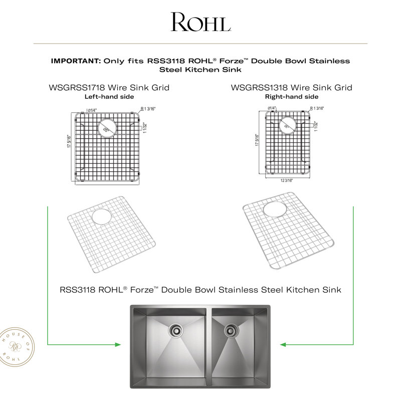 Forze™ 17.31" x 12.19" Sink Grid, Stainless Copper