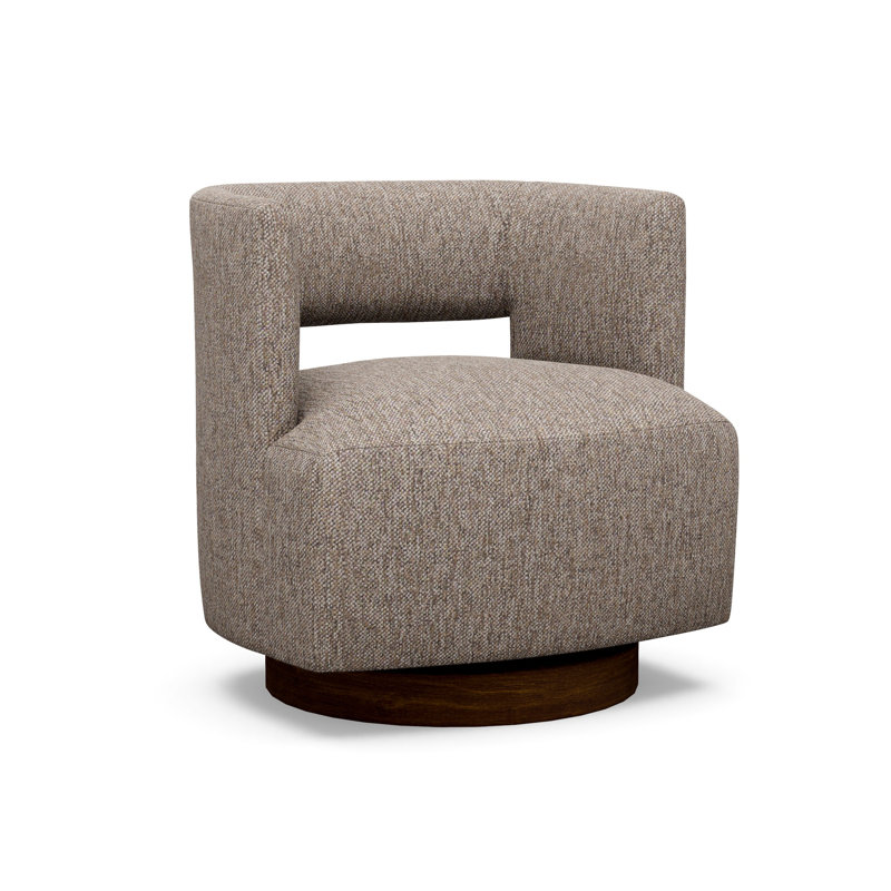 Crystle Swivel Barrel Chair, 8786-87, Walnut