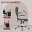 Fauteuil de bureau à haut dossier avec massage par vibrations, fauteuil chauffant Leathaire avec accoudoirs rabattables, roues pivotantes et hauteur réglable-465058771