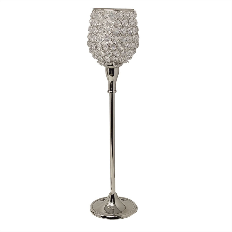 Tabletop Votive Holder, Silver, 21" H x 4" W x 4" D